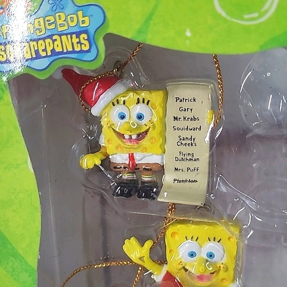 Vintage 2003 Y2K SpongeBob SquarePants Kurt S. Adler Mini Ornament Set of Four - Picture 3 of 11